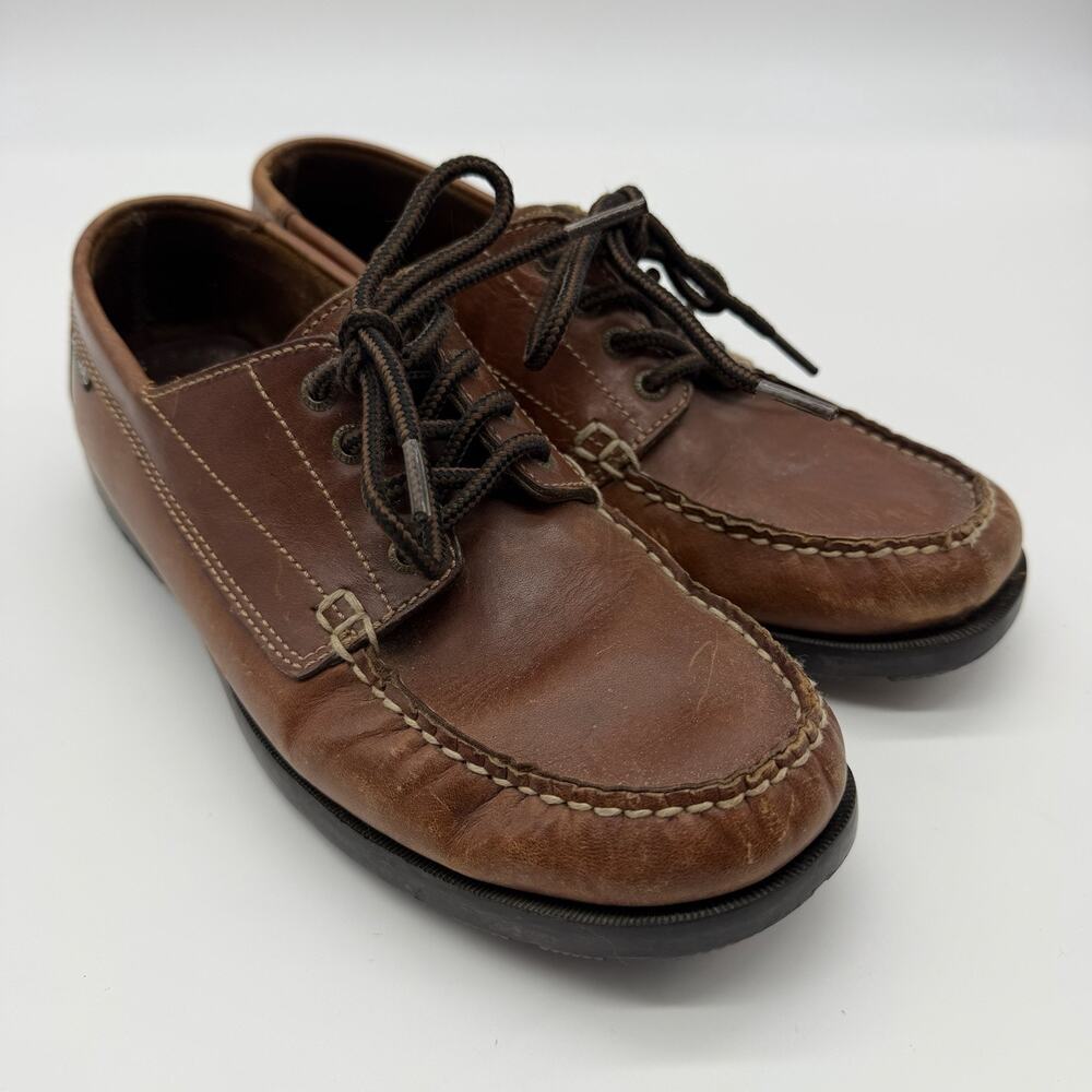 Eastland 7046 Men’s 8.5 D Brown Leather Moc Toe Boat Shoes Lace Up